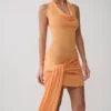 Lucien Cowl Neck Mini Dress – Apricot Lucien Cowl Neck Mini Dress – Apricot