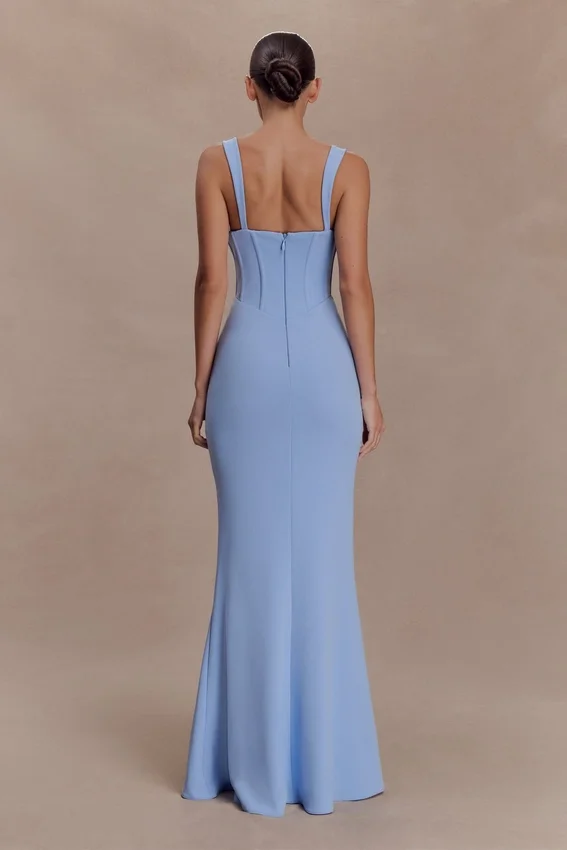 Luella Crepe Corset Maxi Dress – Cornflower Blue Luella Crepe Corset Maxi Dress – Cornflower Blue