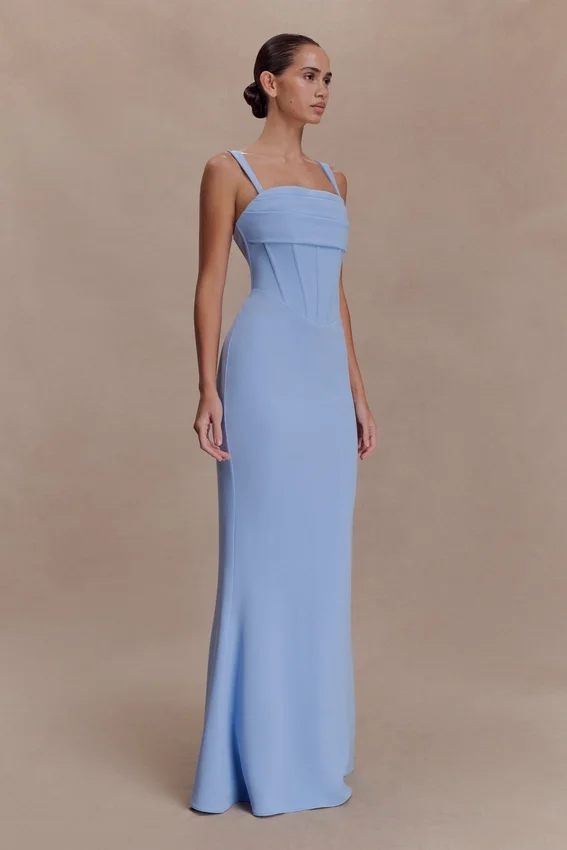 Luella Crepe Corset Maxi Dress – Cornflower Blue Luella Crepe Corset Maxi Dress – Cornflower Blue