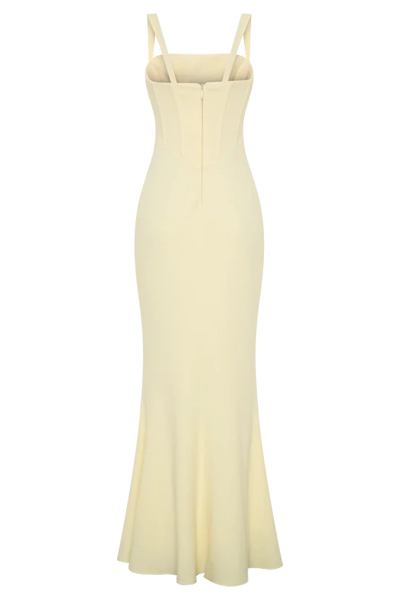 Luella Crepe Corset Maxi Dress – Lemon Luella Crepe Corset Maxi Dress – Lemon