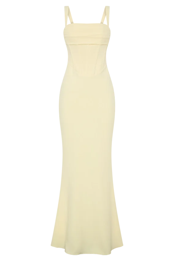 Luella Crepe Corset Maxi Dress – Lemon Luella Crepe Corset Maxi Dress – Lemon