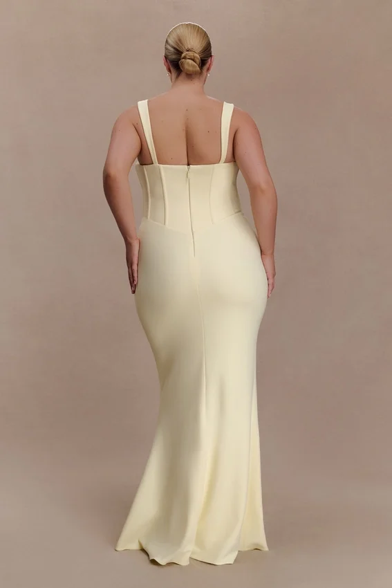 Luella Crepe Corset Maxi Dress – Lemon Luella Crepe Corset Maxi Dress – Lemon