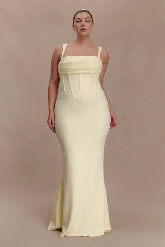 Luella Crepe Corset Maxi Dress – Lemon Luella Crepe Corset Maxi Dress – Lemon
