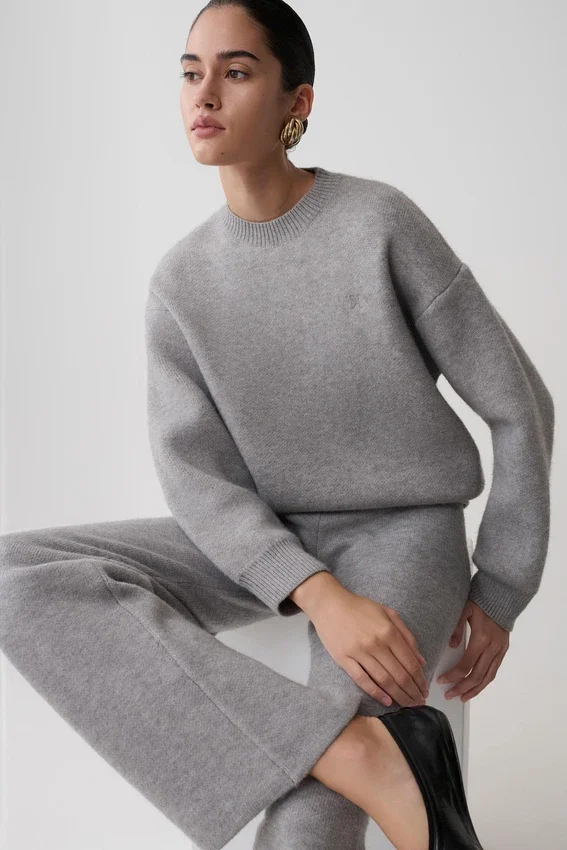 Evan Knit Wide Leg Pants – Grey Marle Evan Knit Wide Leg Pants – Grey Marle