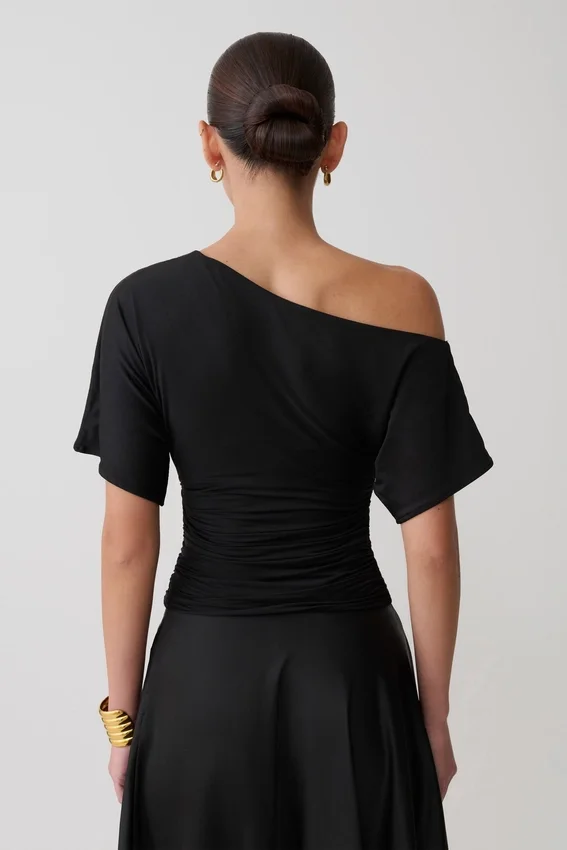 Luu Off Shoulder Slinky Top – Black Luu Off Shoulder Slinky Top – Black