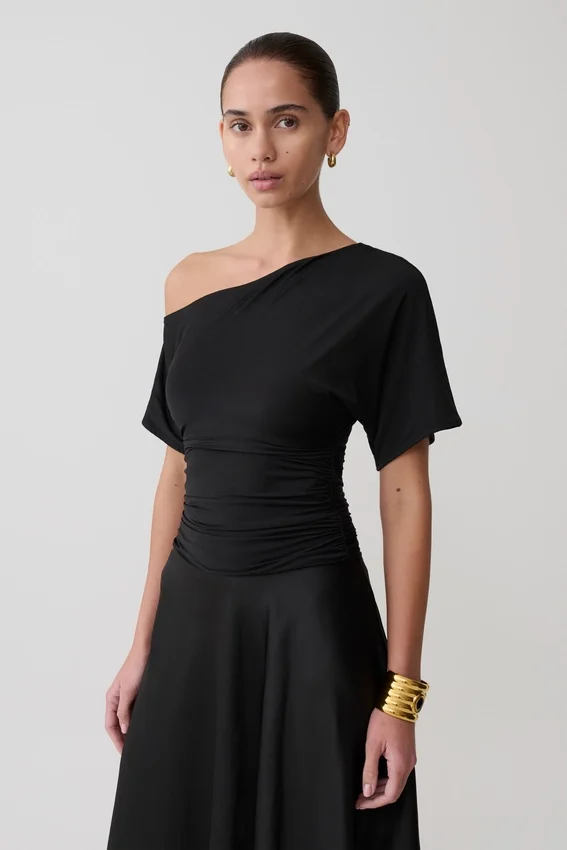 Luu Off Shoulder Slinky Top – Black Luu Off Shoulder Slinky Top – Black