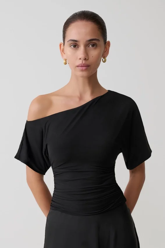 Luu Off Shoulder Slinky Top – Black Luu Off Shoulder Slinky Top – Black
