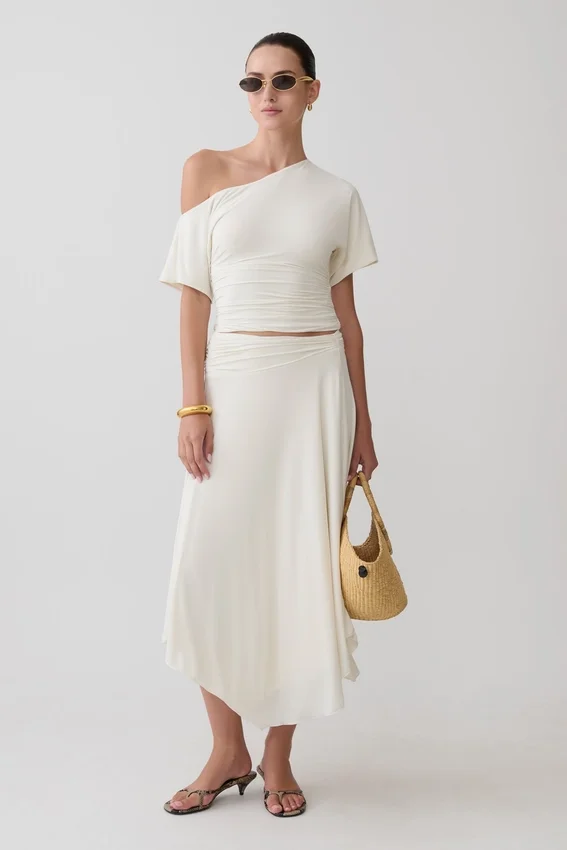 Luu Off Shoulder Slinky Top – Ivory Luu Off Shoulder Slinky Top – Ivory
