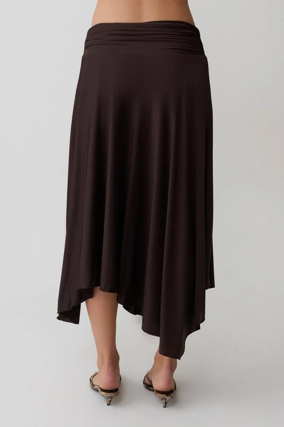 Luu Slinky Midi Skirt – Dark Chocolate Luu Slinky Midi Skirt – Dark Chocolate