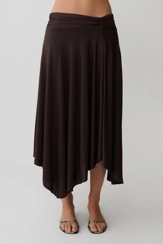 Luu Slinky Midi Skirt – Dark Chocolate Luu Slinky Midi Skirt – Dark Chocolate