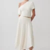 Luu Slinky Midi Skirt – Ivory Luu Slinky Midi Skirt – Ivory