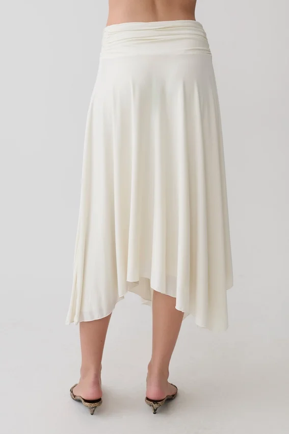 Luu Slinky Midi Skirt – Ivory Luu Slinky Midi Skirt – Ivory