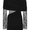 Luxie Lace Knit Mini Dress – Black