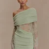 Luxie Lace Knit Mini Dress – Pastel Green Luxie Lace Knit Mini Dress – Pastel Green