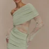 Luxie Lace Knit Mini Dress – Pastel Green Luxie Lace Knit Mini Dress – Pastel Green