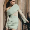 Luxie Lace Knit Mini Dress – Pastel Green Luxie Lace Knit Mini Dress – Pastel Green