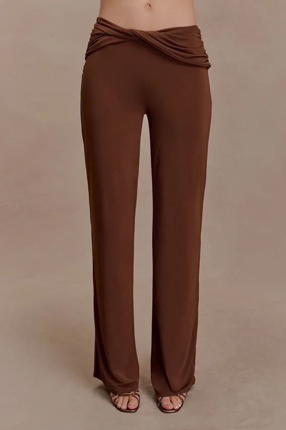 Lydia Slinky Straight Leg Pants – Chocolate Lydia Slinky Straight Leg Pants – Chocolate