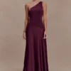 Lyla Asymmetrical Satin Maxi Dress – Plum Lyla Asymmetrical Satin Maxi Dress – Plum