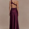 Lyla Asymmetrical Satin Maxi Dress – Plum Lyla Asymmetrical Satin Maxi Dress – Plum