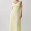 Mabel Off Shoulder Chiffon Maxi Dress – Lemon Mabel Off Shoulder Chiffon Maxi Dress – Lemon