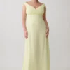 Mabel Off Shoulder Chiffon Maxi Dress – Lemon Mabel Off Shoulder Chiffon Maxi Dress – Lemon