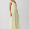 Mabel Off Shoulder Chiffon Maxi Dress – Lemon Mabel Off Shoulder Chiffon Maxi Dress – Lemon