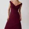 Mabel Off Shoulder Chiffon Maxi Dress – Merlot Mabel Off Shoulder Chiffon Maxi Dress – Merlot