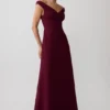 Mabel Off Shoulder Chiffon Maxi Dress – Merlot Mabel Off Shoulder Chiffon Maxi Dress – Merlot