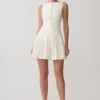 Mackenzie Sleeveless Pleated Mini Dress – Ivory
