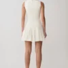 Mackenzie Sleeveless Pleated Mini Dress – Ivory