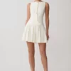 Mackenzie Sleeveless Pleated Mini Dress – Ivory