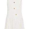 Mackenzie Sleeveless Pleated Mini Dress – Ivory