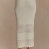 Madeline Scallop Knit Midi Skirt – Ivory