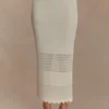Madeline Scallop Knit Midi Skirt – Ivory