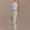 Madeline Scallop Knit Midi Skirt – Ivory