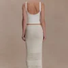 Madeline Scallop Knit Midi Skirt – Ivory