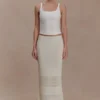 Madeline Scallop Knit Midi Skirt – Ivory