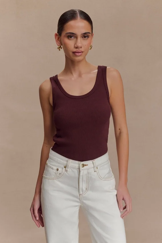 Maeva Scoop Tank Top – Chocolate Maeva Scoop Tank Top – Chocolate