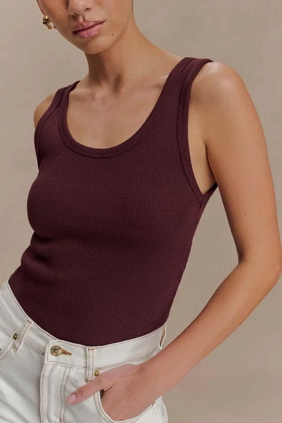 Maeva Scoop Tank Top – Chocolate Maeva Scoop Tank Top – Chocolate