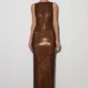 Magnolia Sleeveless Diamante Maxi Dress – Chocolate