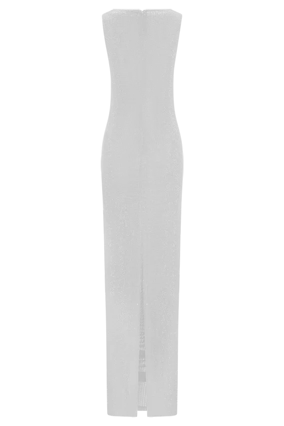 Magnolia Sleeveless Diamante Maxi Dress – Silver Magnolia Sleeveless Diamante Maxi Dress – Silver