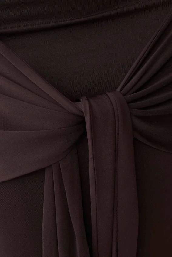 Maiara Shortsleeve Slinky Tie Maxi Dress – Chocolate Maiara Shortsleeve Slinky Tie Maxi Dress – Chocolate