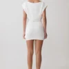 Maiara Shortsleeve Slinky Tie Mini Dress – White