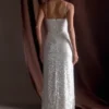 Makari Sequin Maxi Dress – White