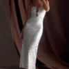 Makari Sequin Maxi Dress – White