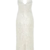 Makari Sequin Maxi Dress – White