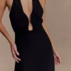 Malakhai Chiffon Halter Maxi Dress – Black