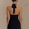 Malakhai Chiffon Halter Mini Dress – Black Malakhai Chiffon Halter Mini Dress – Black
