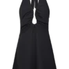 Malakhai Chiffon Halter Mini Dress – Black Malakhai Chiffon Halter Mini Dress – Black