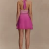 Malakhai Chiffon Halter Mini Dress – Ombre Pink
